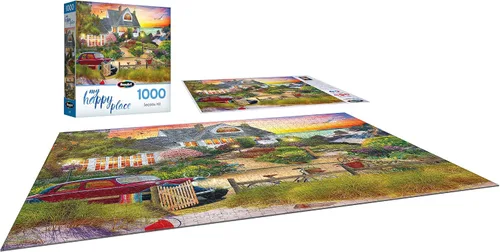 Vista 3 de RoseArt - My Happy Place - Seaside Hill - Rompecabezas de 1000 piezas para adultos