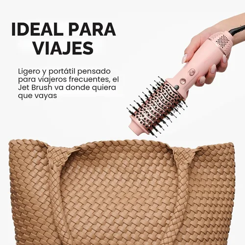Vista 3 de Wavytalk Cepillo secador de pelo de doble voltaje para Europa y viajes internacionales, mini cepillo jet de 110 V-240 V, cepillo secador de pelo
