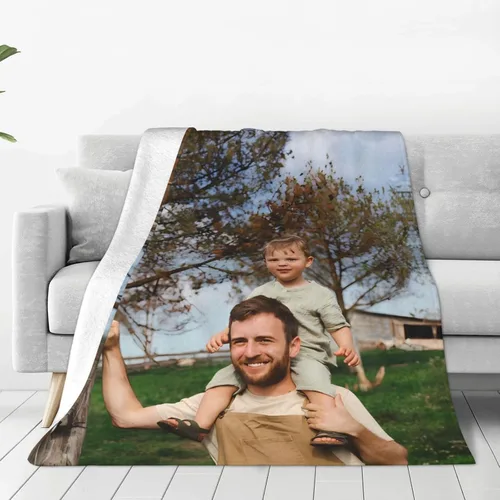 Vista 6 de Manta personalizada de franela, añade tu manta personalizada con foto, texto y imagen, para cumpleaños de adultos, Navidad, Halloween, Día