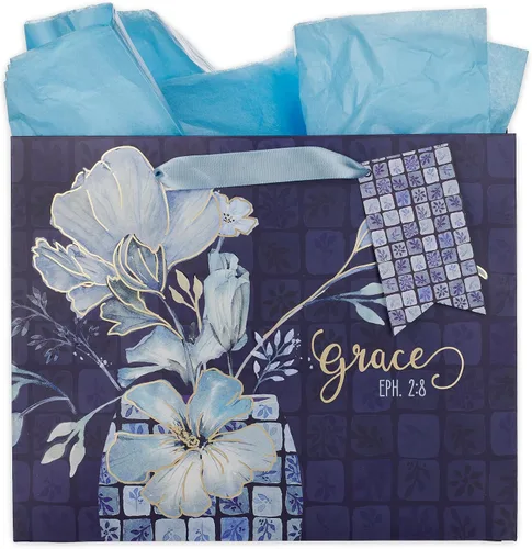 Vista 52 de Christian Art Gifts Bolsa de regalo grande de las Escrituras de Paisaje con tarjeta de felicitación y juego de papel de seda para niños: cada