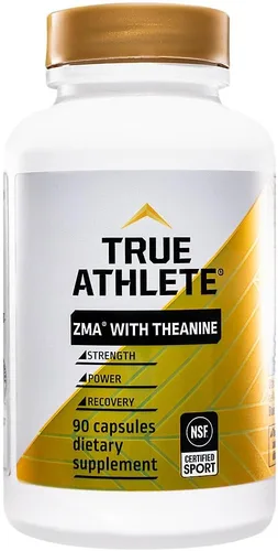Vista 2 de True Athlete ZMA + L - Cápsulas de teanina, zinc, magnesio y vitamina B6 suplemento para hombres y mujeres activos, apoya la recuperación