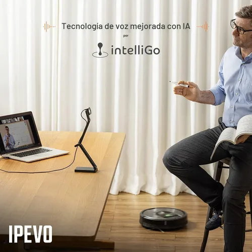 Vista 7 de IPEVO V4K PRO Cámara de documentos USB Ultra HD con micrófono mejorado con AI, para visualización en aula, enseñanza en línea, trabajo desde casa