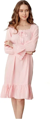 Vista 9 de Sharebeauty Camisón vintage 100% algodón para mujer, estilo victoriano retro