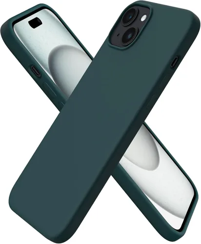 Vista 8 de ORNARTO Funda compatible con iPhone 15 Plus de 6.7 pulgadas, silicona líquida delgada de 3 capas cubierta completa de goma de gel suave, funda