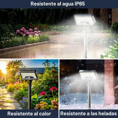 Vista 5 de Tryme Luces Solares con Sensor de Movimiento para Exteriores Impermeables 92 LEDs Luces Brillantes para Senderos con Ángulo Ajustable y 3 Modos