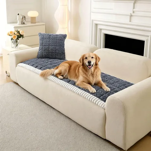 Vista 27 de OTOB Funda de sofá para perros, lavable, antideslizante, divertida funda para sofá para mascotas, protector de muebles suave y acogedor, apto