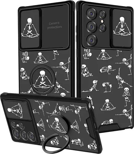 Vista 91 de Funda 2 en 1 para Samsung Galaxy S23 Ultra Flamingo para mujeres y niñas, diseño femenino de flamencos con cubierta deslizante para cámara y soporte