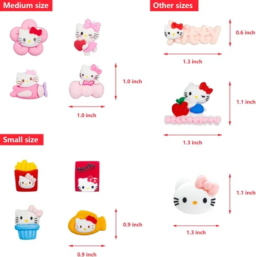 Vista 3 de 28 dijes de resina 2.5D para zapatos, lindos dibujos animados Kawaii animal rosa, decoración de zapatos para niñas y mujeres, regalos de fiesta