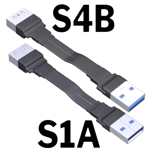 Vista 2 de ADT-Link - Cable de extensión USB 3.0 tipo A macho a USB A hembra, 90 FPV, delgado, plano, suave, flexible, FPC (9.8 in, S1A-S4B)