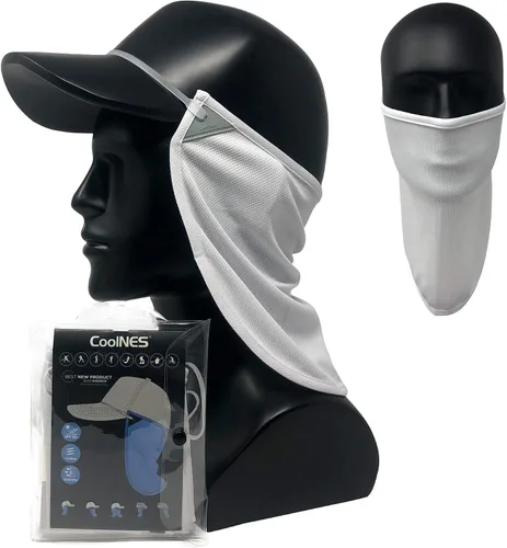 Vista 12 de CoolNES - Protección ajustable para cuello contra rayos ultravioletas, ajustable, multifuncional, 2 en 1, cubrebocas para pesca al aire libre, unisex