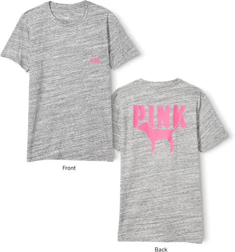 Vista 4 de Victoria's Secret Camiseta de manga corta de algodón rosa para mujer (XS-XXL)