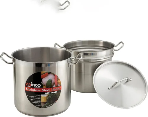 Vista 5 de Winco Caldera doble S/S de 12 qt con cubierta