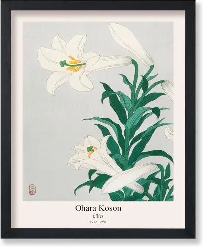 Vista 44 de Poster Master Vintage Ohara Koson Poster - Retro Blooming Lotus Flowers Print - Japanese Art - Flower Illustration - Aesthetic Design - Floral