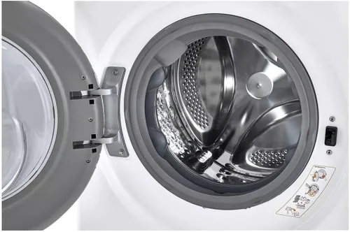 Vista 6 de Lavadora de carga frontal inteligente apilable compacta de 24 pulgadas de ancho, 2.4 pies cúbicos, en blanco con vapor y sensor de tela