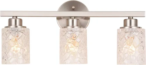 Vista 9 de ALICE HOUSE Aplique de pared de níquel cepillado, lámpara de pared de baño de granja, iluminación de pared moderna para sala de estar, dormitorio