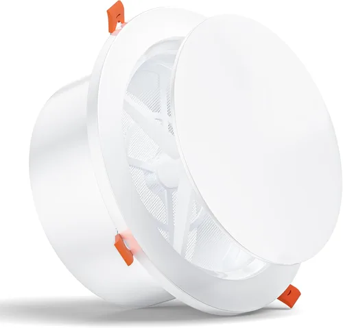 Vista 8 de HG Power - Difusor de techo de 10.1 cm con rejilla de ventilación redonda de ABS, panel ajustable y pantalla de malla extraíble, con diseño de clip