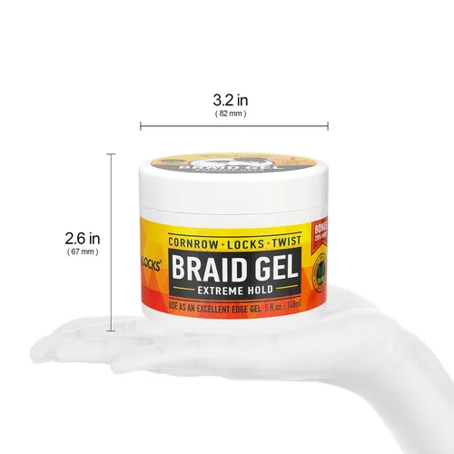 Vista 5 de AllDay Locks Gel para Trenzas (5 oz) Fijación Extrema, Alto Brillo Control de Bordes Sin Frizz ni Escamas Aceite de Árbol de Té, Lavanda