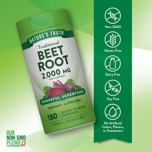 Vista 3 de Nature's Truth Cápsulas de raíz de remolacha 2,000 mg 180