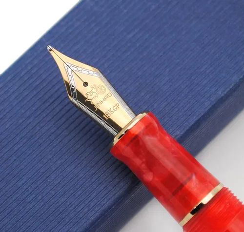 Vista 4 de JINHAO 100 - Pluma estilográfica con convertidor de tinta (punta media, 0.028 in, rojo cereza)