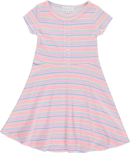 Vista 2 de BTween Conjunto de 3 piezas de vestido de verano para niñas, vestidos casuales de manga corta con rayas y estampado floral