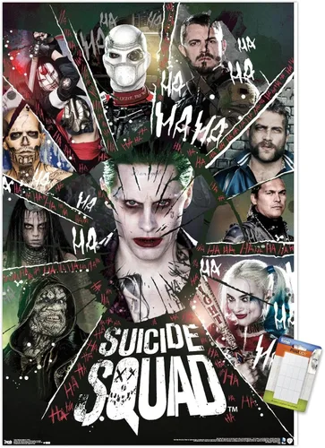 Vista 18 de Trends International DC Comics Movie - Escuadrón Suicida - Póster de pared circular, 14.725 x 22.375 pulgadas, versión enmarcada de madera de granero
