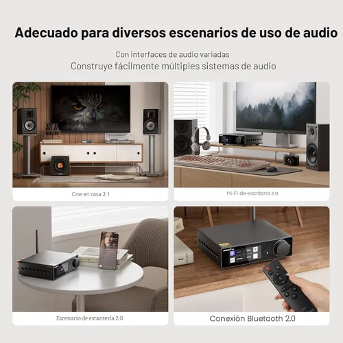 Vista 6 de AIYIMA Amplificador estéreo Bluetooth A80 TPA3255, PFFB y medidor digital