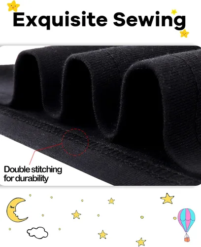 Vista 5 de DAUGHTER QUEEN Pijama para niños de 4 piezas, conjunto corto 100% algodón, talla 18 meses - 12 años