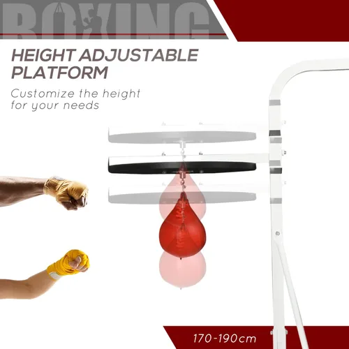 Vista 4 de Soozier Soporte de Bolsa de Boxeo 2 en 1, Soporte de Bolsa de Boxeo de Altura Ajustable con Base Ponderada y Bolsa de Velocidad, Independiente