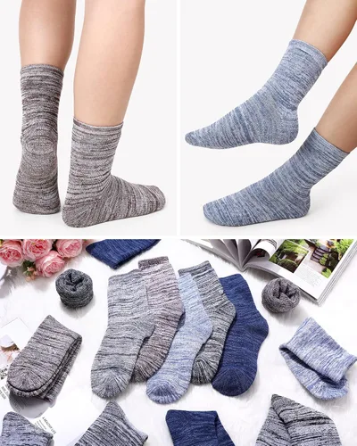 Vista 4 de Toulite 20 pares de calcetines de lana para hombre, gruesos, térmicos, cálidos, de invierno, cálidos, para campamento, senderismo, calcetines suaves