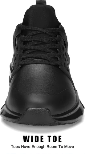 Vista 4 de ARISIC Zapatos de trabajo antideslizantes para hombres, zapatillas de deporte impermeables para restaurante para hombres, zapatos Trabajo Comfort