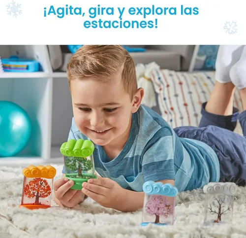 Vista 3 de hand2mind Tubos sensoriales para el cambio de estaciones, juguetes silenciosos para niños de 3 a 5 años, juguetes de ciencia meteorológica
