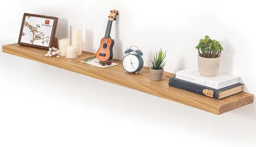 Vista 29 de Estantes flotantes para decoración de pared, estantes rústicos de madera recuperada de 24 x 8 pulgadas, estantes de montaje en pared resistentes