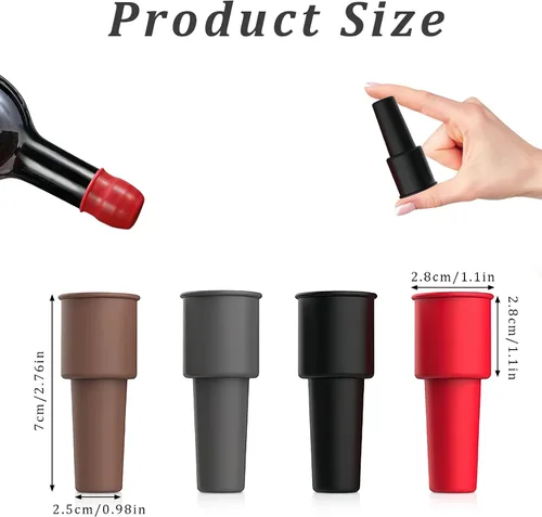 Vista 2 de Paquete de 9 tapones de vino de silicona para mantener el vino espumoso fresco, tapones de cerveza y champán (colores aleatorios)