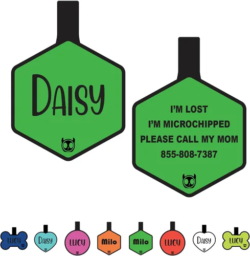 Vista 32 de Etiqueta de gato silenciosa de silicona personalizada con 5 líneas de grabado profundo personalizado duradero, etiqueta de identificación de mascota