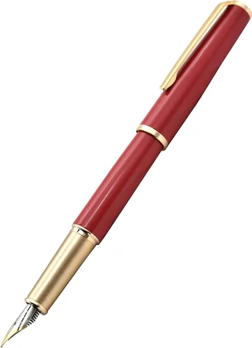 Vista 3 de Gullor Pluma estilográfica JH95 con convertidor de tinta, punta fina, color rojo