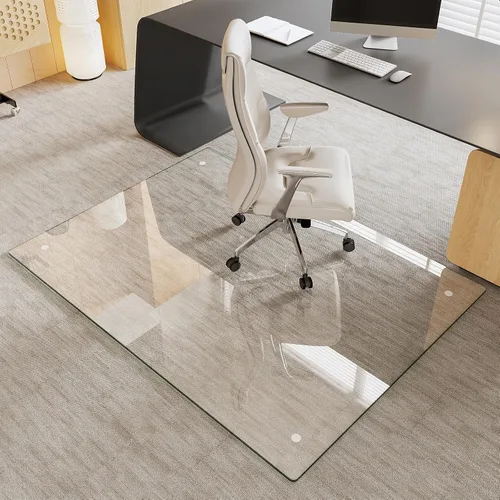 Vista 40 de Alfombrilla de cristal templado gris para silla de 30 x 48