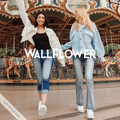 Vista 9 de WallFlower Insta Stretch Juniors de talle alto con curvas y coquetas para mujer (estándar y plus)