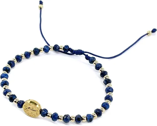 Vista 19 de Pulsera ajustable con moneda de San Benito y cuentas redondas naturales de coral rojo para mujer
