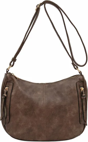 Vista 2 de Bolso bandolera de cuero sintético con dos bolsillos delanteros con cremallera