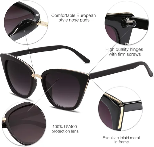 Vista 4 de SOJOS Cat Eye Designer Sunglasses Fashion UV400 Protection Glasses SJ2052