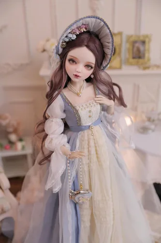 Vista 9 de Muñeca BJD pintada a mano de 1/3,22.8 pulgadas de alto, en estilo pastoral nórdico, muñeca de princesa, cuerpo de PVC con 31 articulaciones móviles