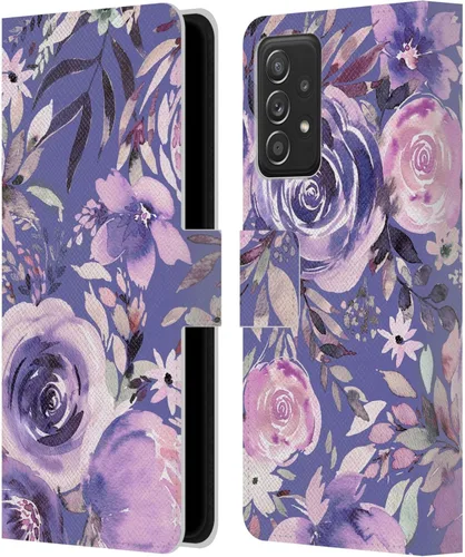 Vista 134 de Head Case Designs Officially Licensed Ninola Abstract Poppies Lilac Floral Leather Wallet Case Compatible with Samsung Galaxy A07 4G