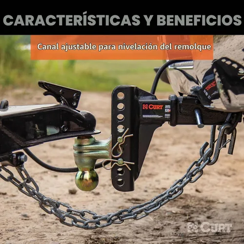 Vista 4 de Juego de montaje esférico doble y traba Curt, Soporte tipo bola