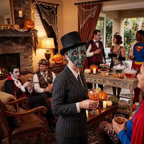 Vista 3 de Máscara de fiesta de terror, resistente y duradera, máscara de personaje de película verde para Navidad, Halloween, carnaval, actividades de Pascua
