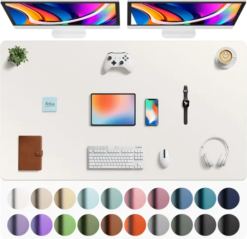 Vista 299 de Aothia - Protector de escritorio de cuero sintético grande, base antideslizante para mouse y superficie para escribir, impermeable, fácil de Agua