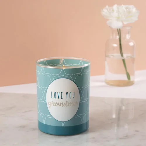 Vista 7 de Pavilion Gift Company Blue Love You Grandma-Vela de cristal de 7 onzas con aroma a algodón fresco
