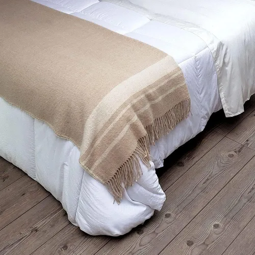 Vista 3 de Mountain Whipstitch - Manta ecológica de lana de alpaca 100% sin teñir, colores naturales, suave y cálido, diseño a rayas, 72 x 52 pulgadas