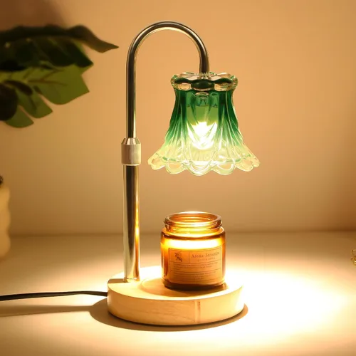 Vista 9 de GEEZO - Lámpara calefactora de fragancia para velas, calentador de velas eléctrico con temporizador y regulador de intensidad, regalos de Navidad
