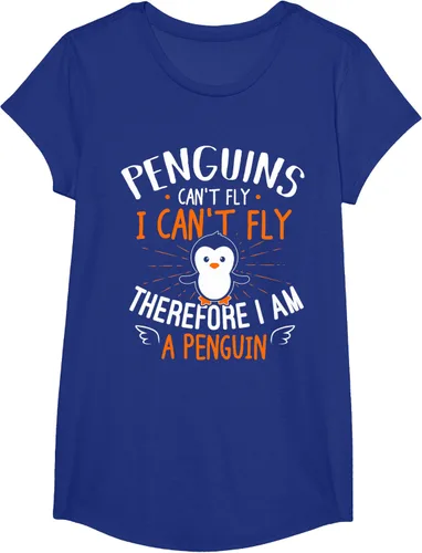 Vista 31 de Penguins Can't Fly Shirt - Camiseta de regalo para amantes de los pingüinos, Azul Azul Marino