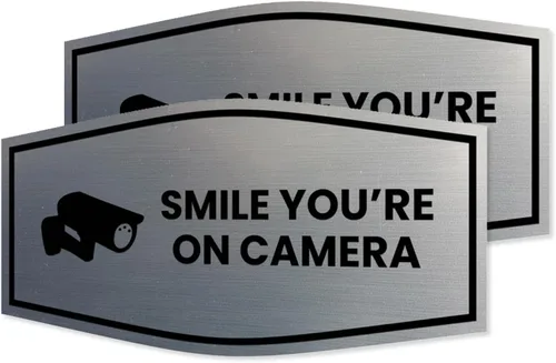 Vista 83 de Fancy Smile You're On Camera Letrero (negro) - Mediano (1 unidad)